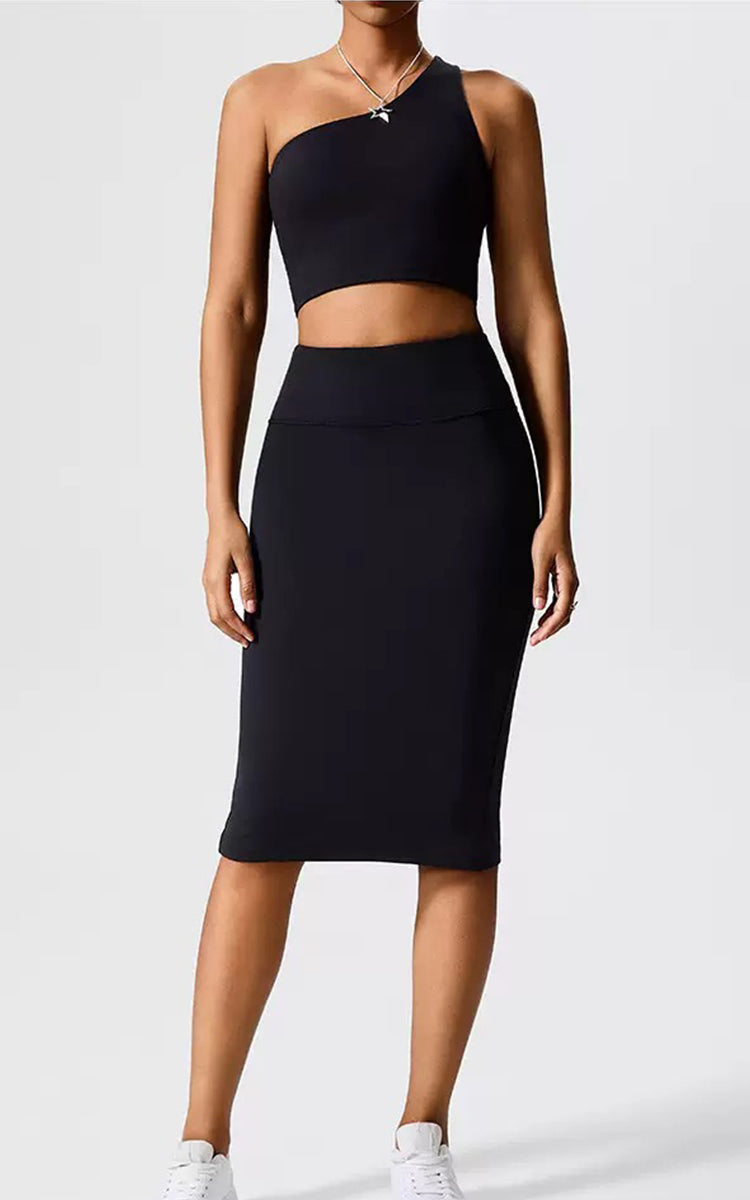 Women's One-Shoulder Cutout Bra Tank | Global Recycled Standard | HalfHalf Active