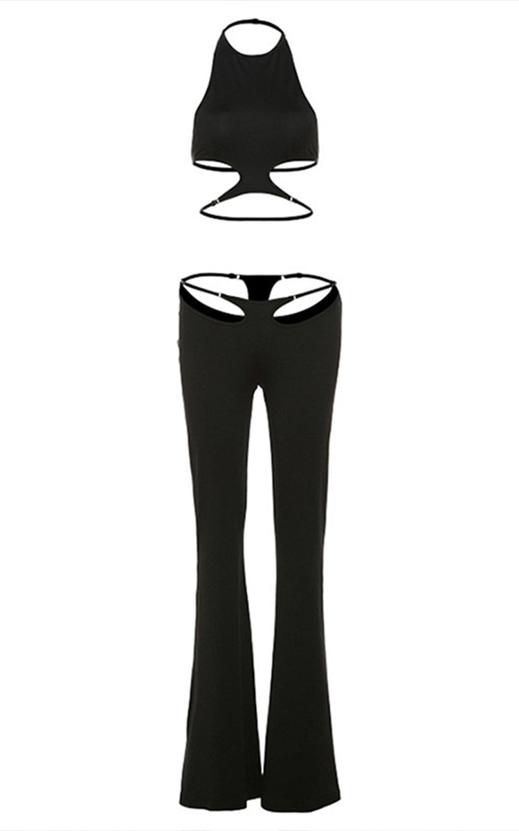 ADJUSTABLE LOW-RISE CUTOUT FLARE LEGGING