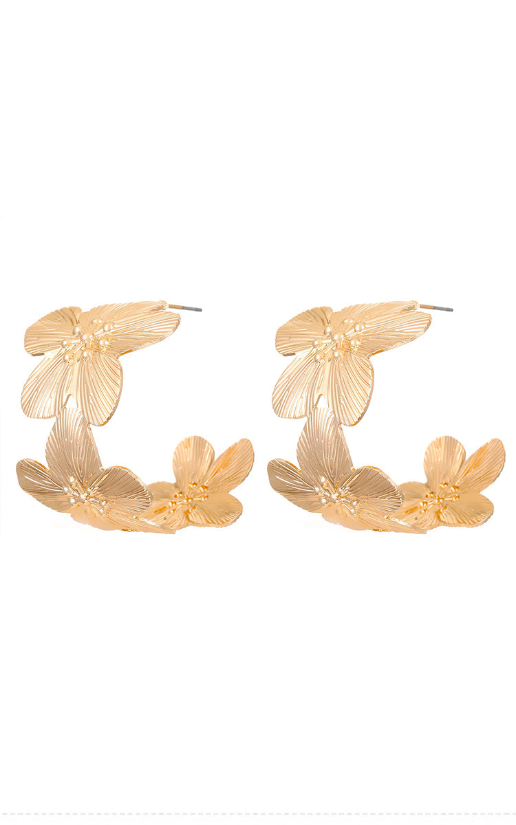 TRIPLE PETAL CHARM EARRINGS